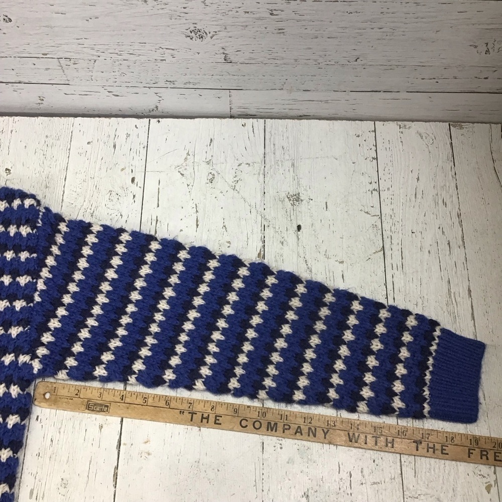 Rebecca Minkoff KatherineWaved Stripe Chunky Knit Sweater in Blue Multi Medium  - Picture 13 of 16